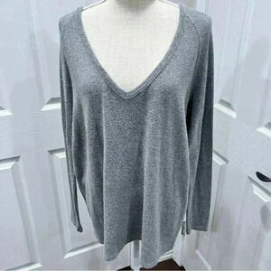 Brandy Melville Wool V-neck gray sweater oversized one size fits most